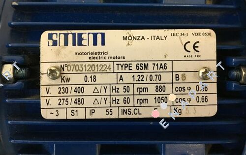 0.18KW 6P T230/400V HA71 B5 6SM71A6