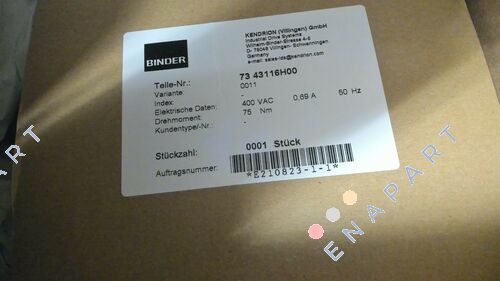 73 43116H00-0011 Dreiphasenbremse
400 V; 50 HZ; 75 NM
Zollnummer 85052000