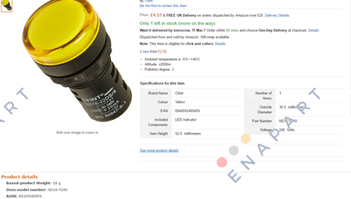 ND16 – 22C/2 LED - RED  Rote LED-Anzeigelampe