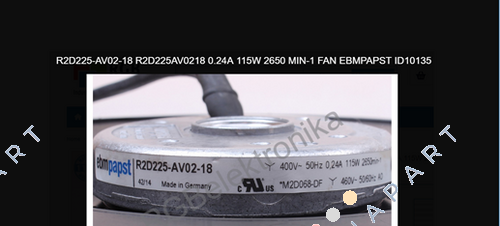 Art. Nr. 0000103053 , type R2D225  Radialventilator