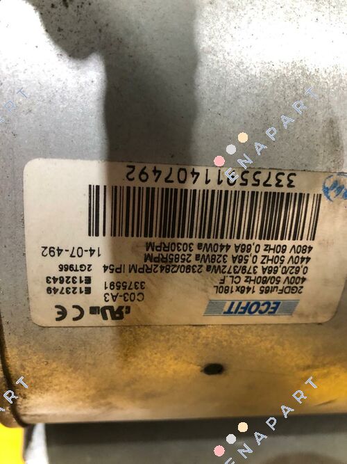 2GDFUT65 146X180L K16-A1-3 440/480v Radialventilator