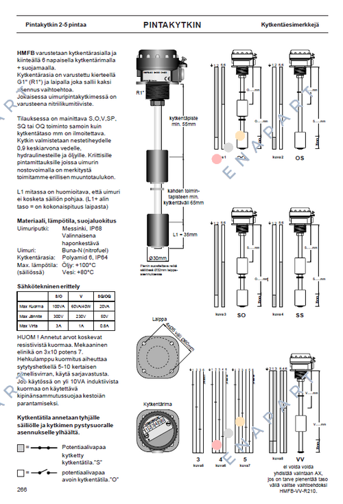 HMFB-VV V= 230  V= 330 Füllstandschalter