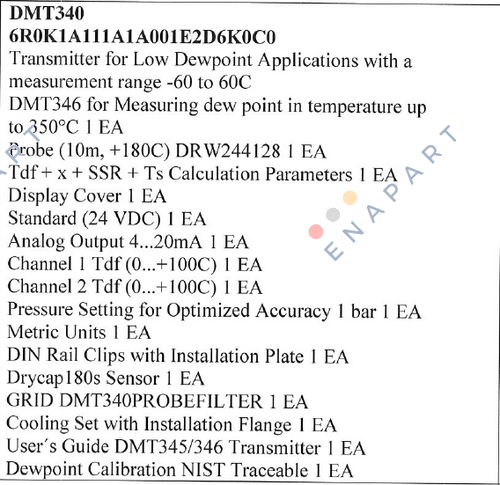 DMT340 6R0K1A111A1A001E2D6K0C0  Dry Sensor