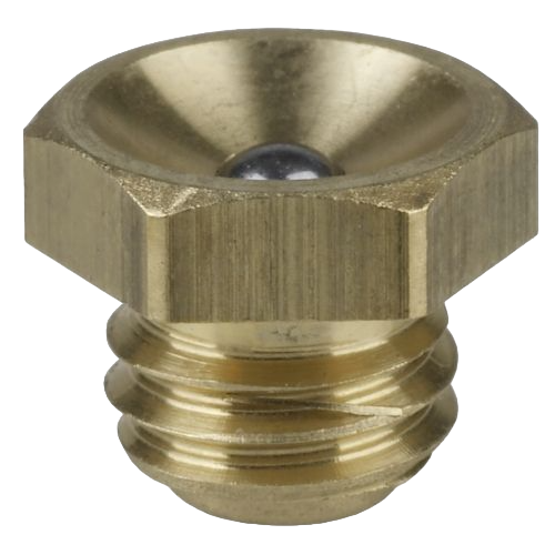 Funnel type grease nipples D1, acc to DIN 3405, brass, hexagon version