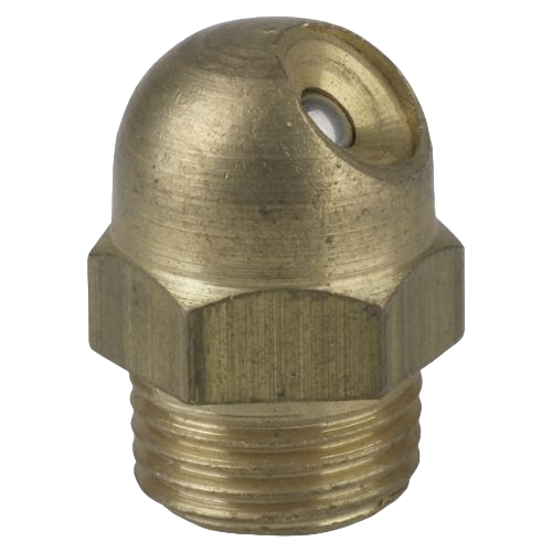 Funnel type grease nipples D2, angled 45°, acc to DIN 3405, brass, hexagon version
