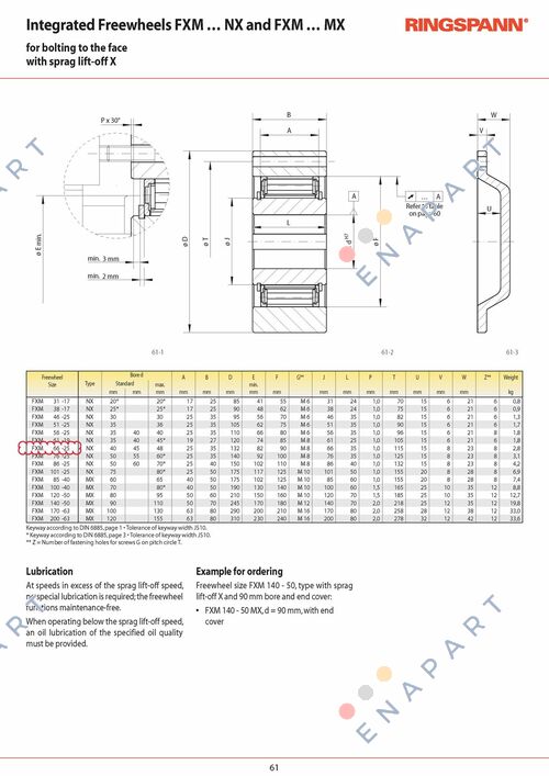 P/N: 4867-066300-040H33, Type: FXM 66-25 NX Anbaufreiläufe