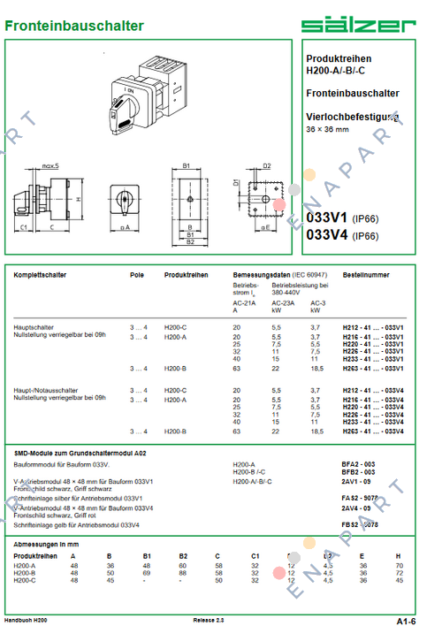 H263-41300-033V4 Lasttrennschalter