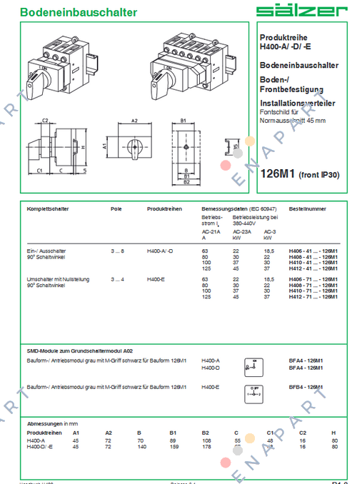 H410-41300-126M1 Lasttrennschalter