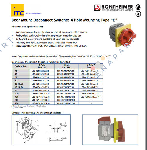 NLO16/3E/Z33 Not-Ausschalter