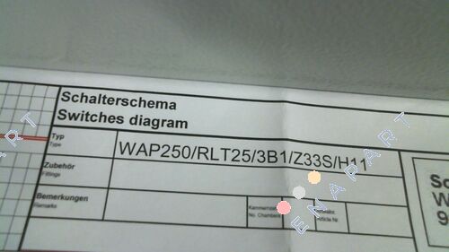 P/N: 10002233, Type: WAP250/RLT25/3B1/Z33S/H11 Wahlschalter