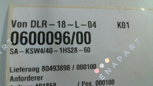 P/n: 0600096/00, Type: SA-KSW4/40-1HS28-60 Aktueller Collector Wagen