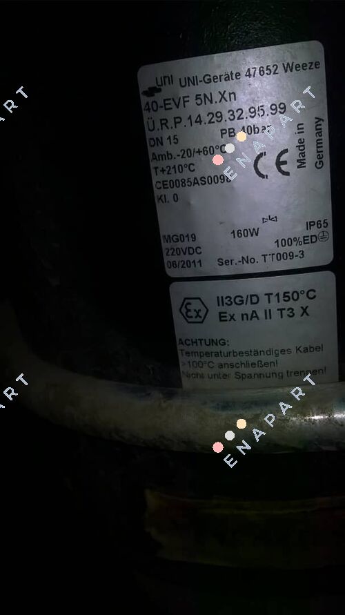 P/N: AR053179 Type: 40-EVF 5N.Xn.Ü.R.P.14.29.32.95.99  PILOT GAS RELIEF / Entlüftungsventil